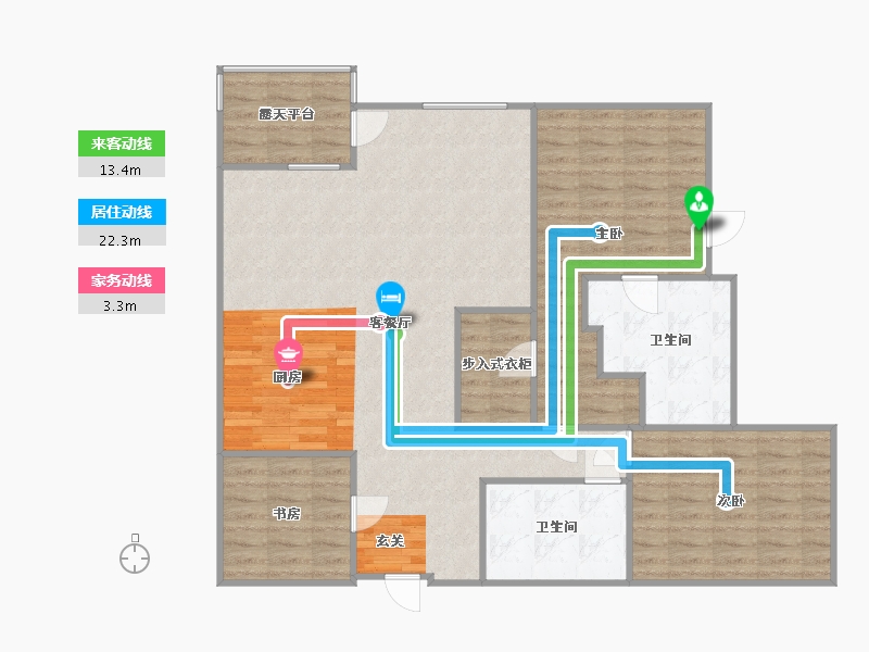 California-Orange-Stadium House Apartments-108.74-户型库-动静线