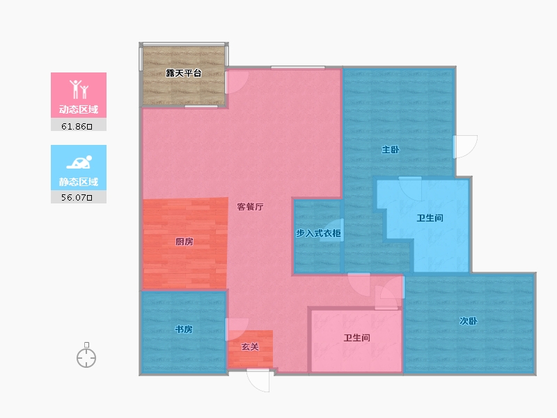 California-Orange-Stadium House Apartments-108.74-户型库-动静分区