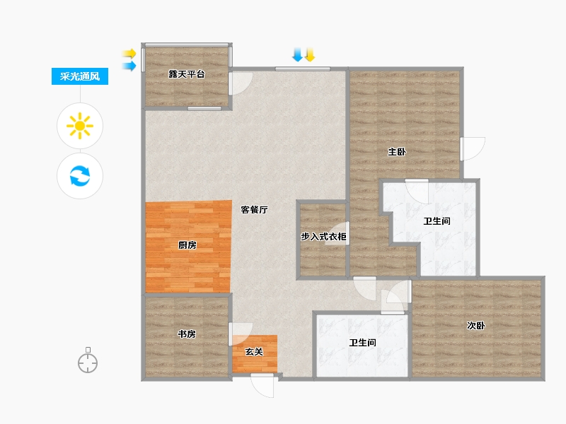 California-Orange-Stadium House Apartments-108.74-户型库-采光通风