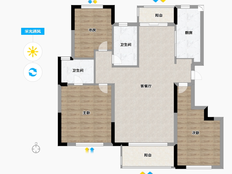 河南省-三门峡市-中航星城-100.00-户型库-采光通风