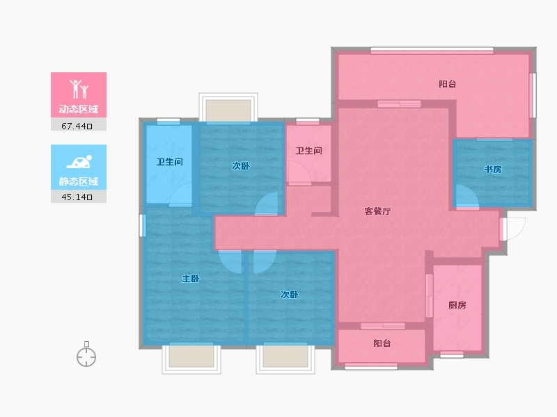 贵州省-遵义市-北大资源梦想城-100.11-户型库-动静分区