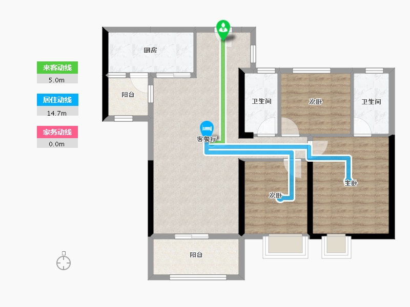 湖南省-永州市-碧桂园永州府-89.74-户型库-动静线