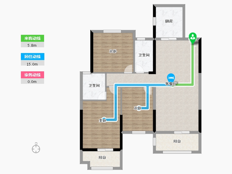 湖南省-长沙市-金色蓝庭-119.25-户型库-动静线