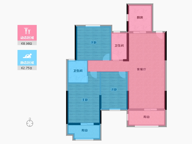 湖南省-长沙市-金色蓝庭-119.25-户型库-动静分区