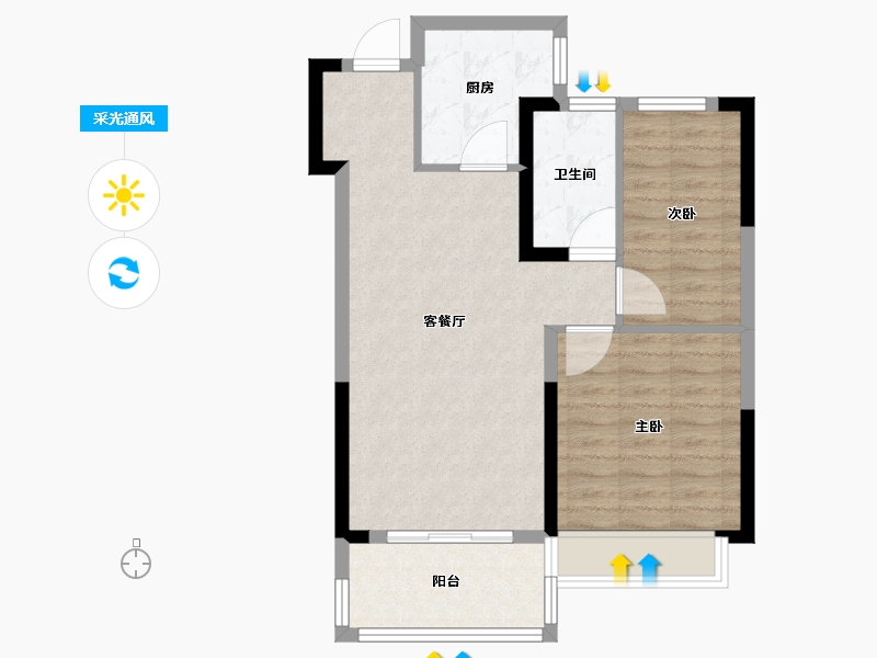 江苏省-徐州市-云熙御-67.00-户型库-采光通风