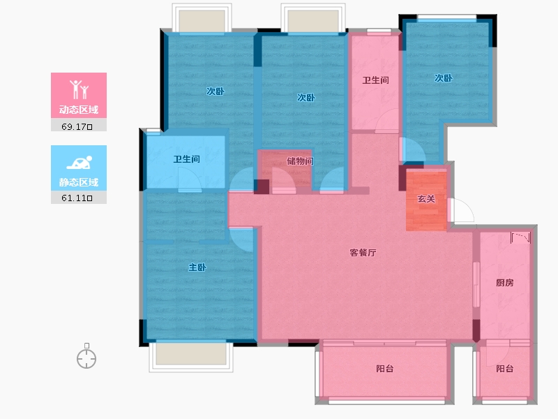 四川省-成都市-龙润丰锦-115.61-户型库-动静分区