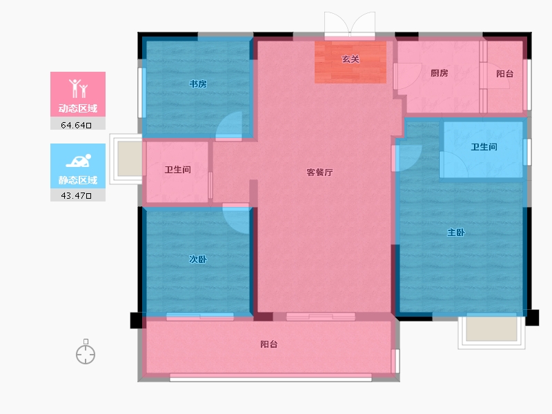 四川省-成都市-金强悦府-96.82-户型库-动静分区