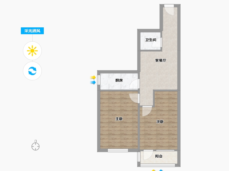 北京-北京市-定慧西里-51.32-户型库-采光通风