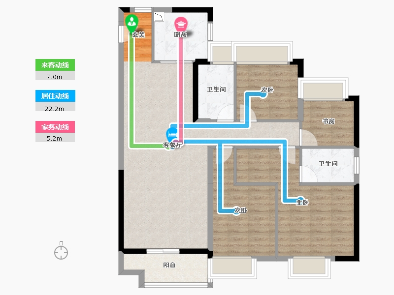 湖北省-武汉市-合景梧桐四季-100.49-户型库-动静线