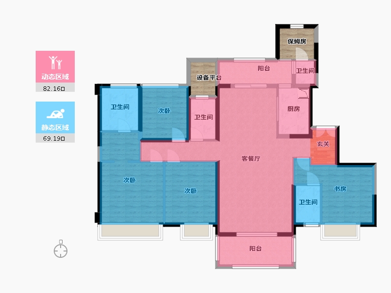 湖南省-长沙市-明升壹城-142.90-户型库-动静分区