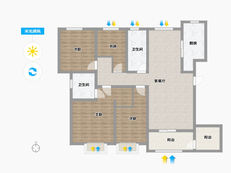 山东省-聊城市-智佳嘉和城-130.01-户型库-采光通风