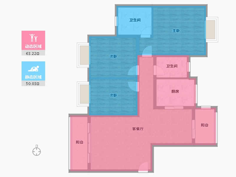 贵州省-铜仁市-铜仁火车站边-101.32-户型库-动静分区