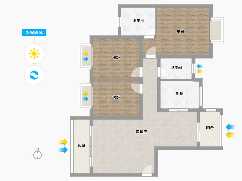 贵州省-铜仁市-铜仁火车站边-101.32-户型库-采光通风