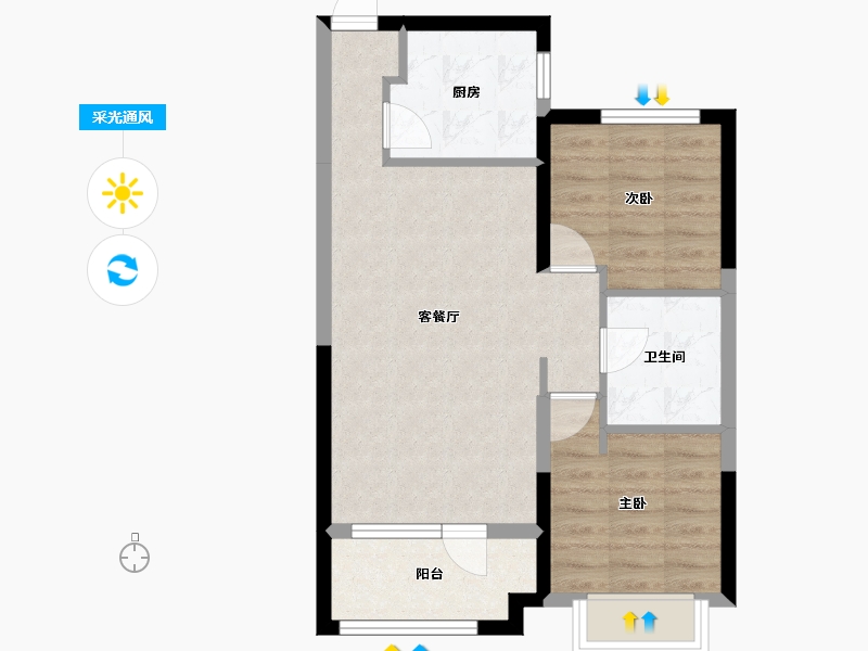 辽宁省-沈阳市-奥园天悦-59.28-户型库-采光通风