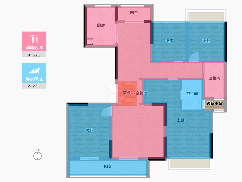 湖北省-武汉市-绿城・凤起乐鸣-108.98-户型库-动静分区