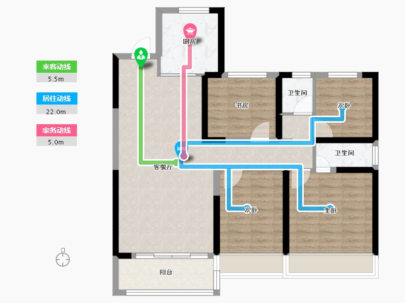 河南省-郑州市-碧桂园双湖城-87.14-户型库-动静线