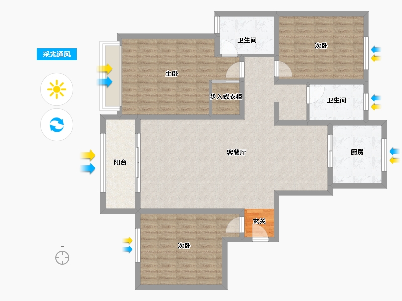 河南省-信阳市-中乐江南名都-123.00-户型库-采光通风