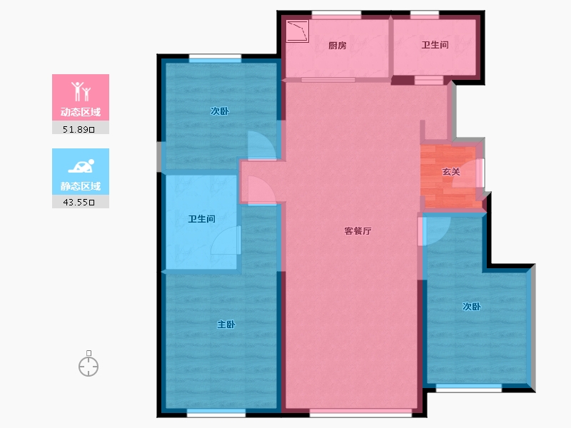 吉林省-长春市-金地名著-85.02-户型库-动静分区