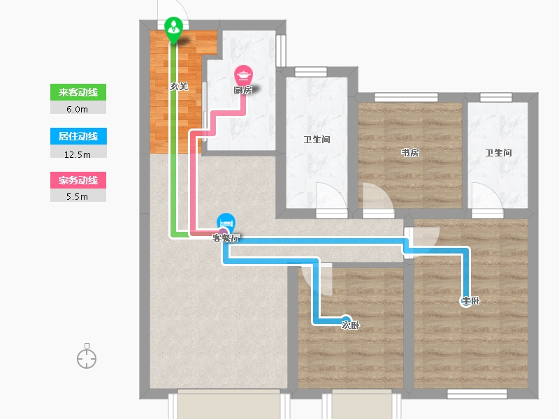 吉林省-长春市-金地江山�L�A-69.81-户型库-动静线