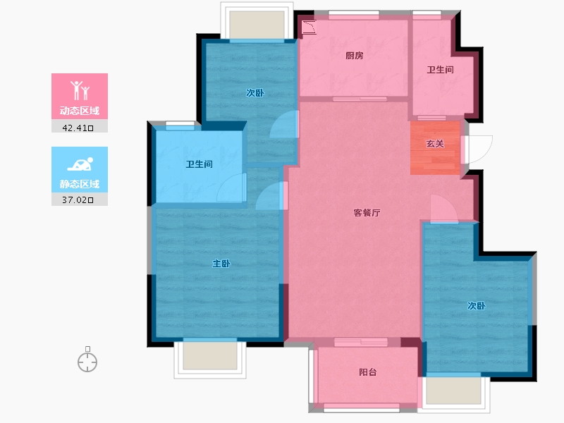 上海-上海市-云栖麓-71.00-户型库-动静分区