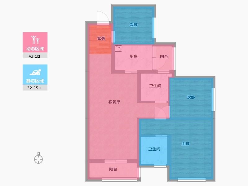 四川省-南充市-中南原山-65.82-户型库-动静分区