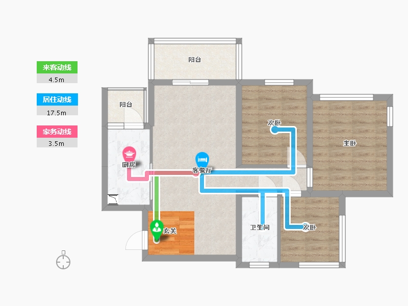 四川省-南充市-鸿通・翡翠城・紫曦府-71.02-户型库-动静线