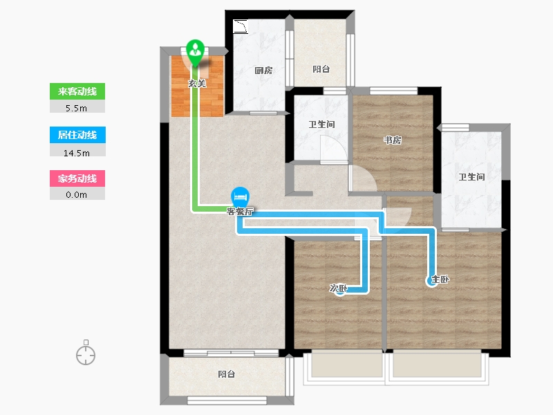 云南省-昆明市-上悦天地-83.79-户型库-动静线