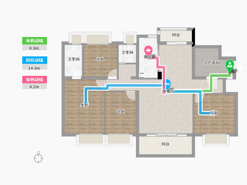 湖南省-长沙市-碧桂园荟隽棠-114.00-户型库-动静线