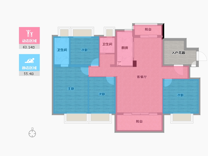 湖南省-长沙市-碧桂园荟隽棠-114.00-户型库-动静分区