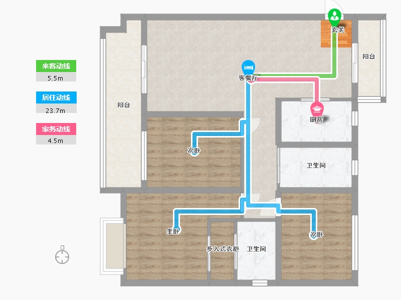 山东省-泰安市-宁阳尚德公馆-105.00-户型库-动静线