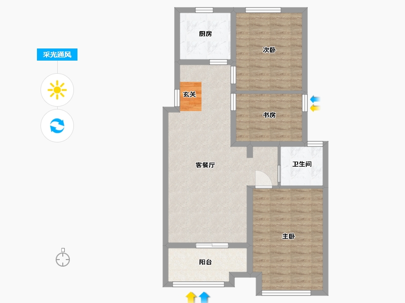 山东省-济宁市-悦达广场-76.85-户型库-采光通风