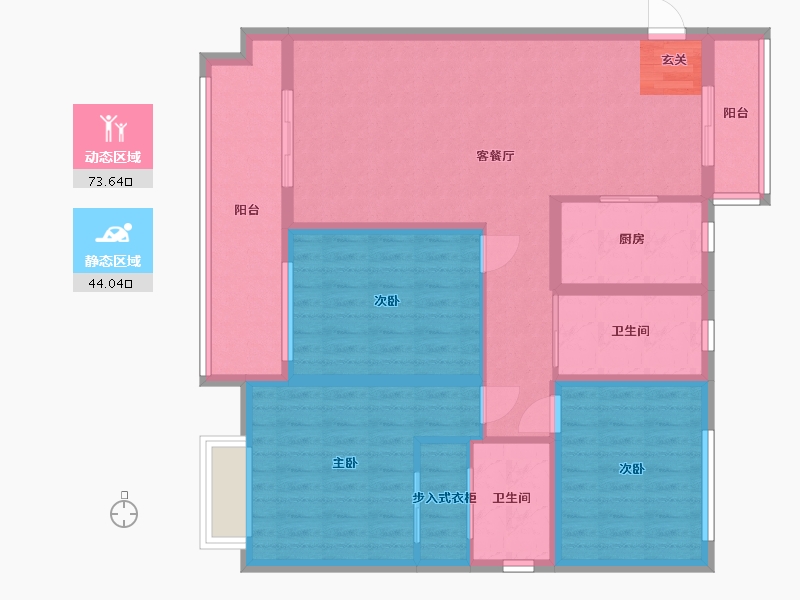 山东省-泰安市-宁阳尚德公馆-105.00-户型库-动静分区