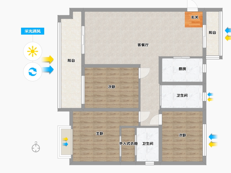 山东省-泰安市-宁阳尚德公馆-105.00-户型库-采光通风