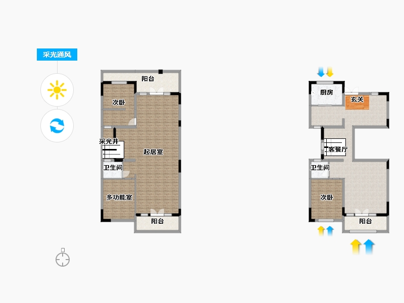 重庆-重庆市-恒大翡翠湾-224.02-户型库-采光通风