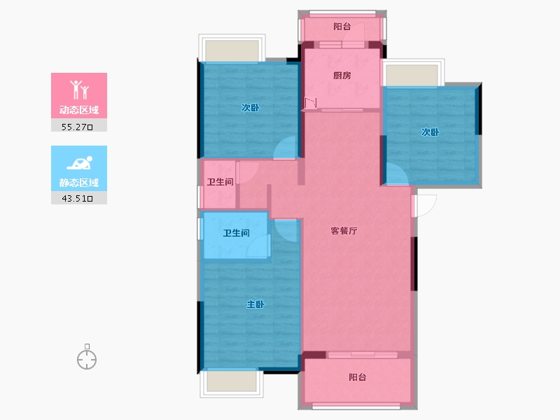 湖北省-武汉市-交投逸景天宸-88.57-户型库-动静分区