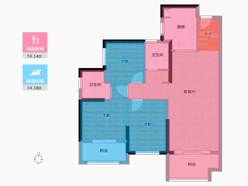 福建省-泉州市-嘉誉风华-80.46-户型库-动静分区