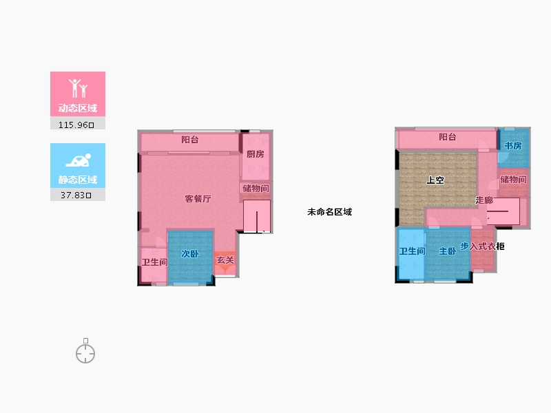 重庆-重庆市-融创曲水风和-162.16-户型库-动静分区