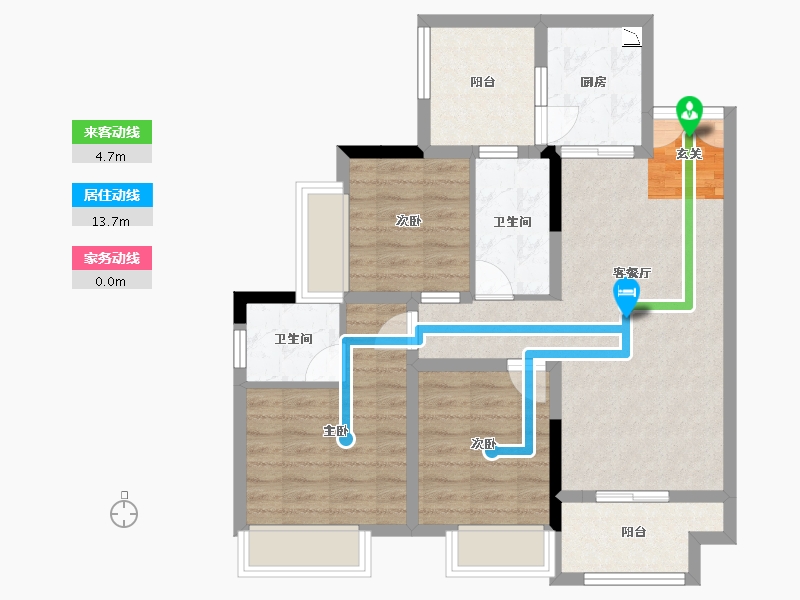 重庆-重庆市-御华兰亭-78.41-户型库-动静线