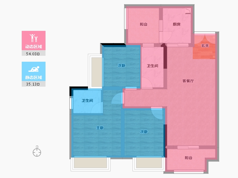 重庆-重庆市-御华兰亭-78.41-户型库-动静分区