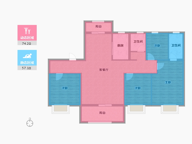 河北省-保定市-清苑新城-119.00-户型库-动静分区