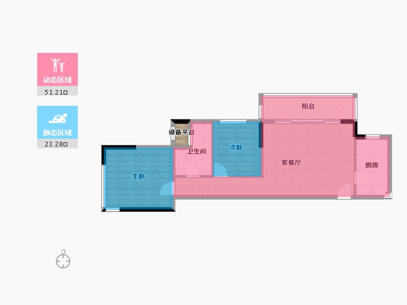 湖南省-长沙市-恩瑞御西湖-67.55-户型库-动静分区