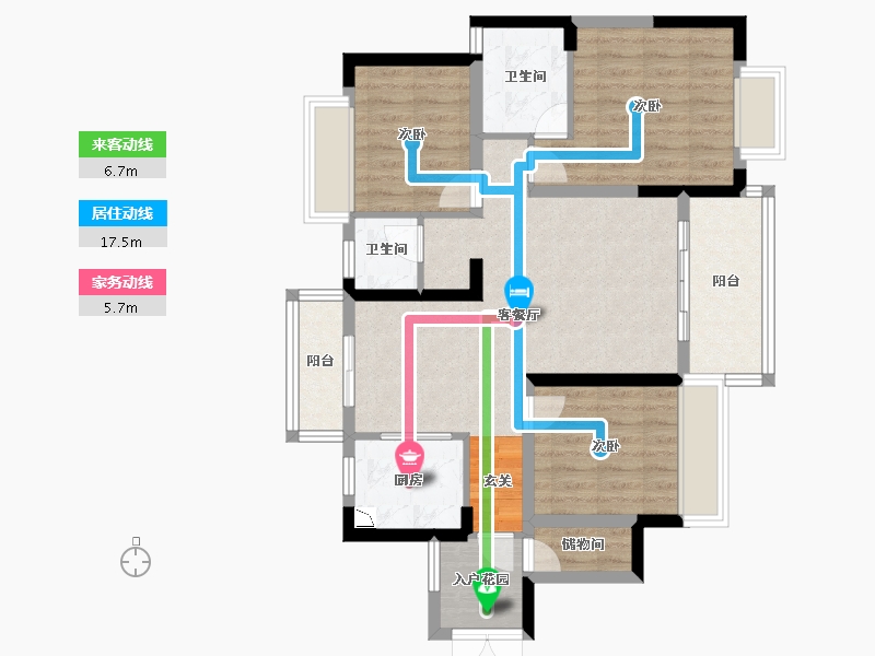 湖南省-株洲市-城发翰林府-84.64-户型库-动静线