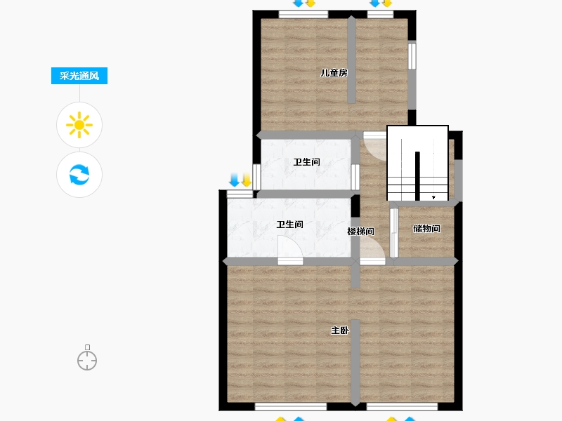 北京-北京市-山屿・西山著-65.54-户型库-采光通风