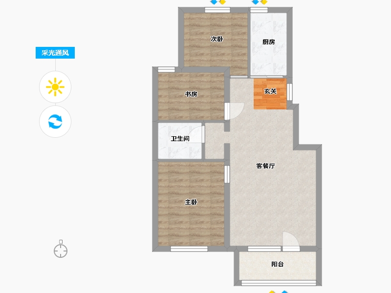 江苏省-南通市-首开缇香郡-68.32-户型库-采光通风