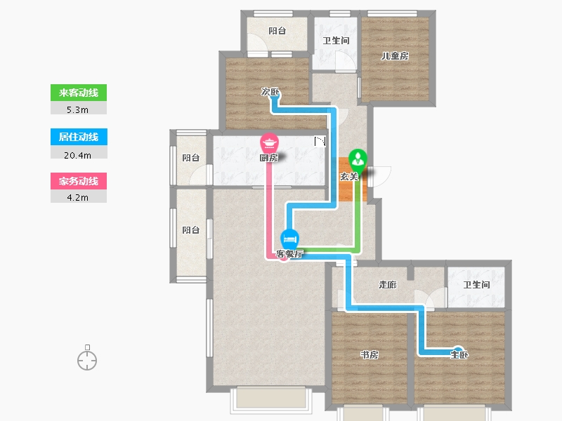 北京-北京市-万科・翡翠华章-119.81-户型库-动静线