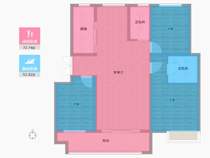 安徽省-芜湖市-津悦学苑-113.01-户型库-动静分区