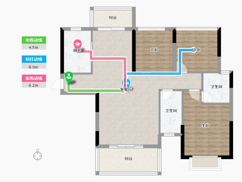 湖南省-邵阳市-世纪豪庭-99.85-户型库-动静线