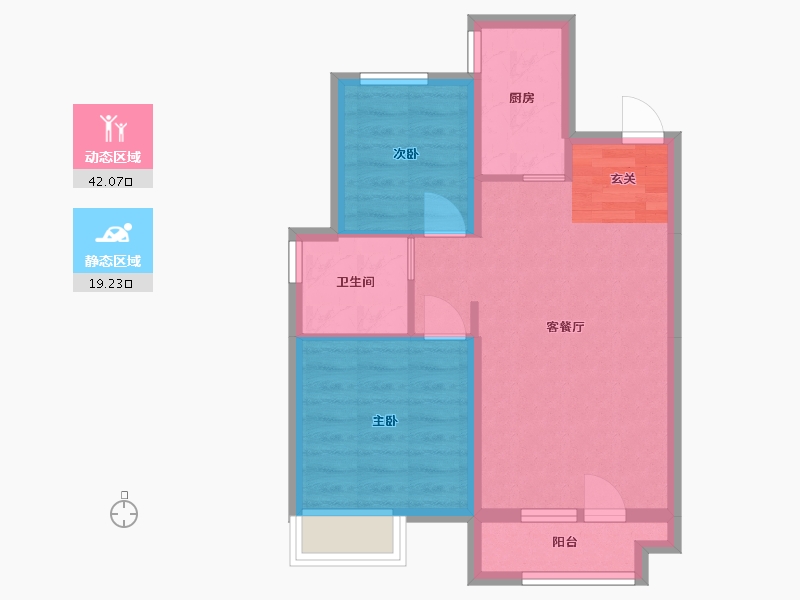 北京-北京市-京科・北平苑-54.30-户型库-动静分区