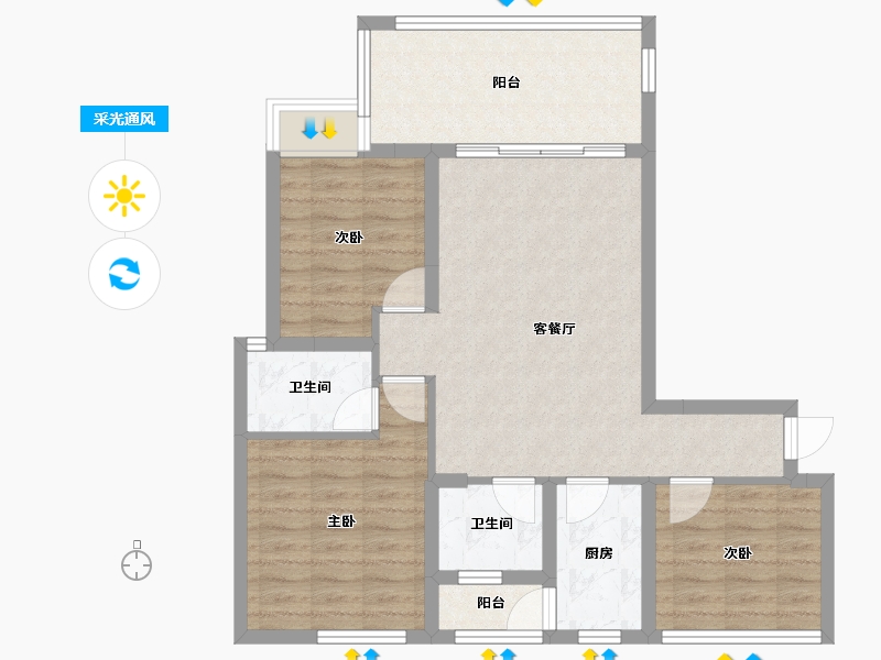 四川省-攀枝花市-中央公园-81.05-户型库-采光通风