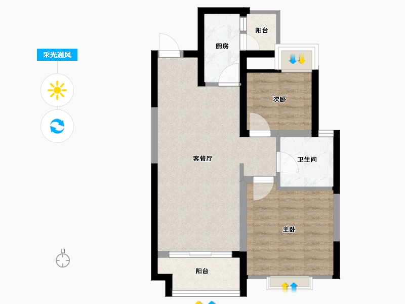 青海省-西宁市-紫薇・东进-54.04-户型库-采光通风